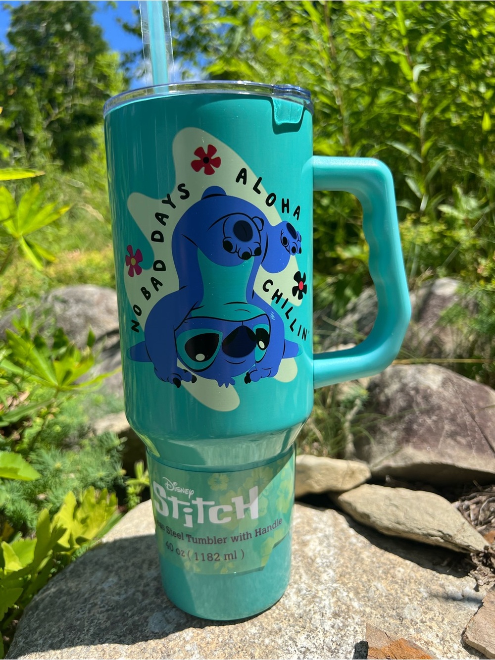 Disney’s Stitch 40oz Tumbler with Handle and Straw- Brand New